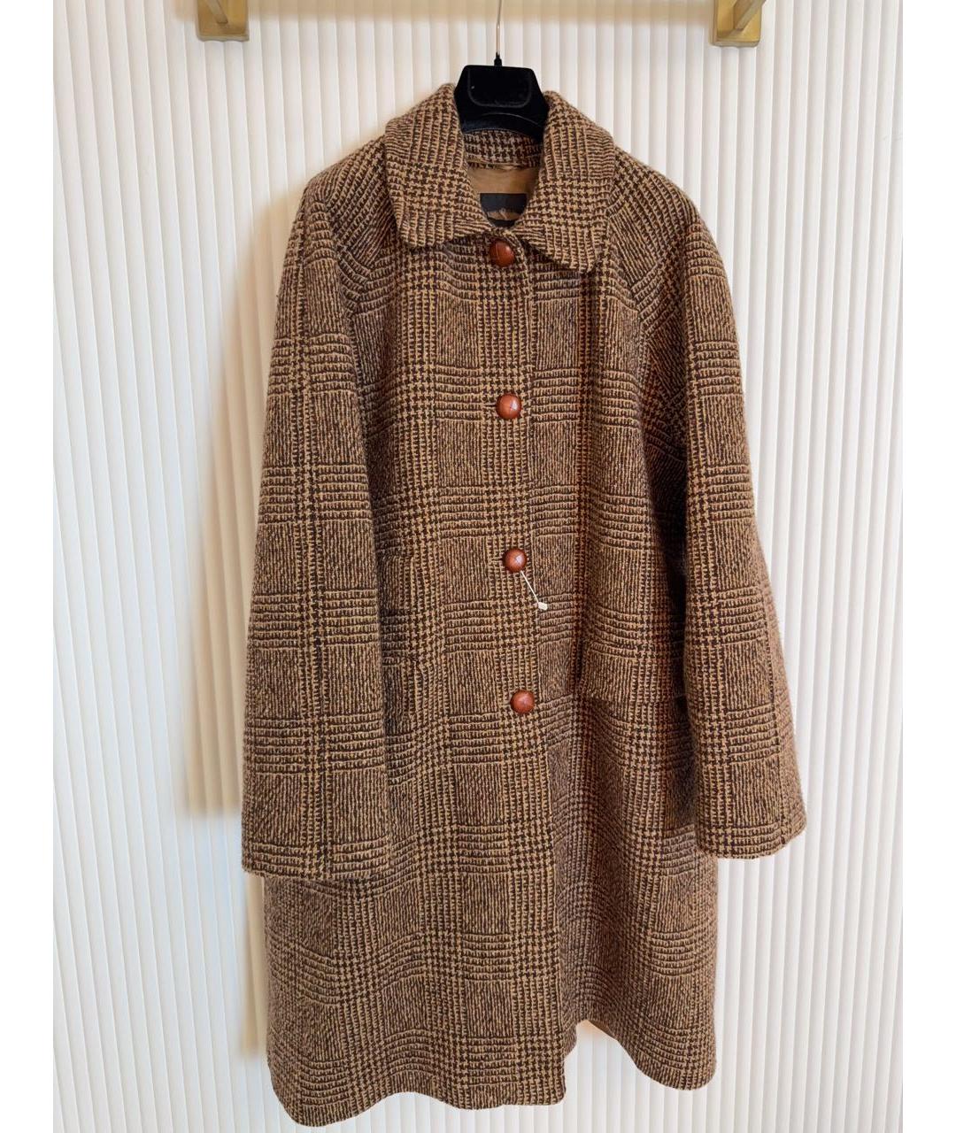 WEEKEND MAX MARA Коричневое шерстяное пальто, фото 5