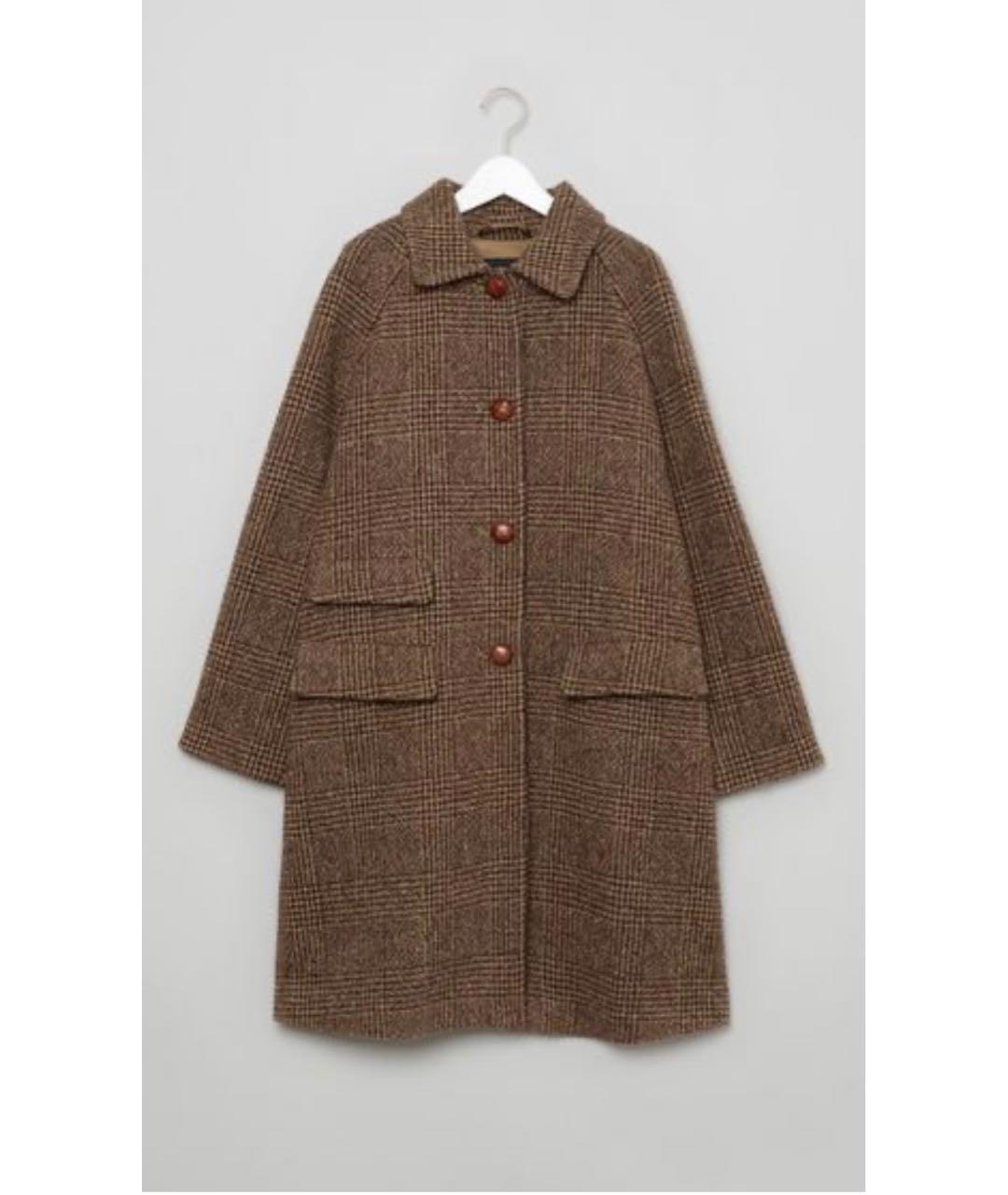WEEKEND MAX MARA Коричневое шерстяное пальто, фото 9