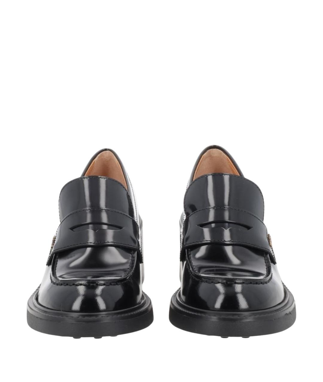 TOD'S Черные кожаные лоферы, фото 1