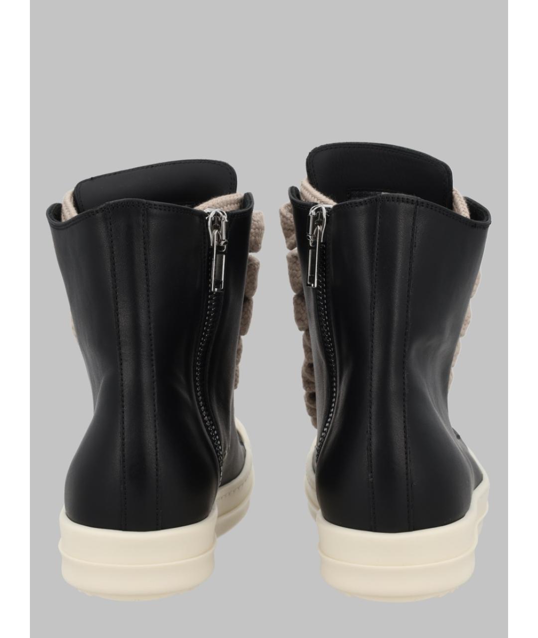 RICK OWENS Черные кожаные кроссовки, фото 2
