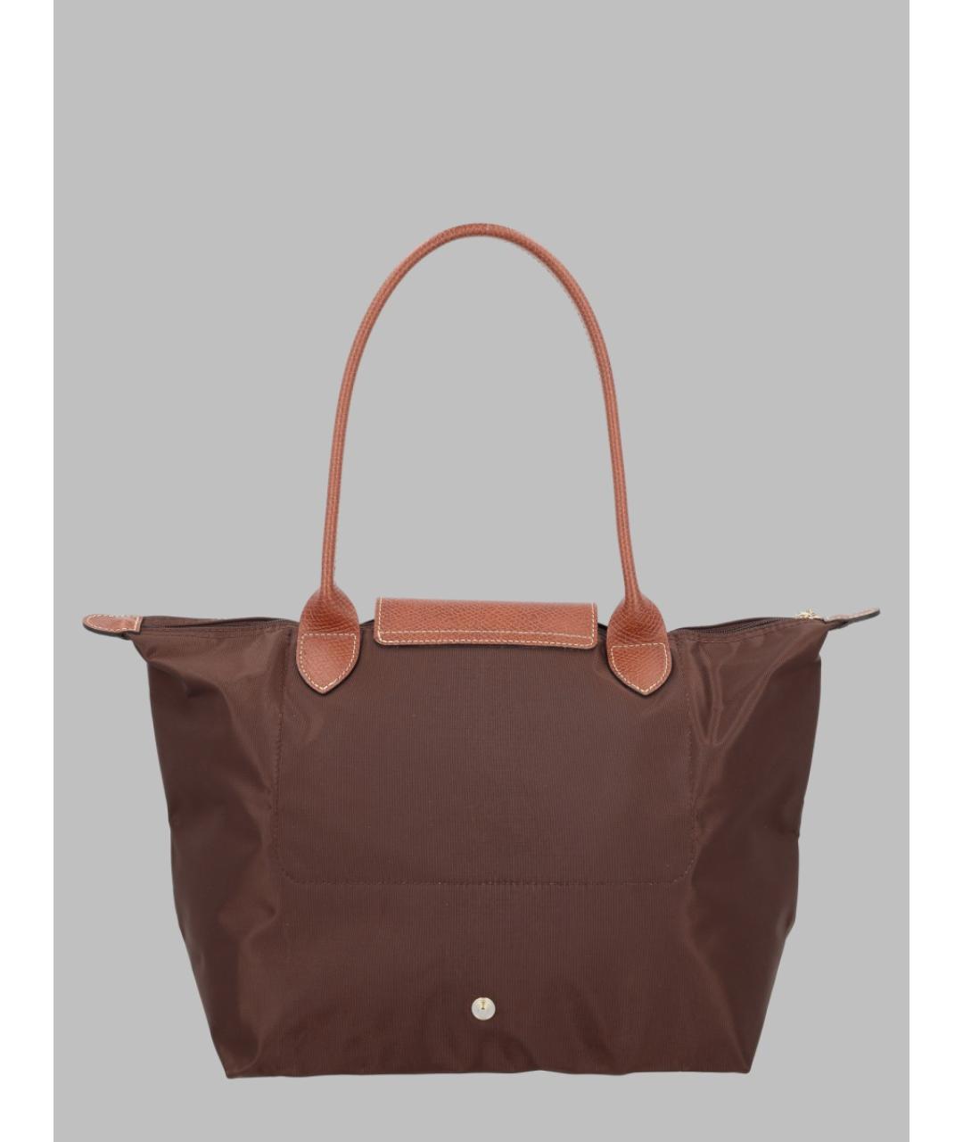 LONGCHAMP Коричневая синтетическая сумка с короткими ручками, фото 2