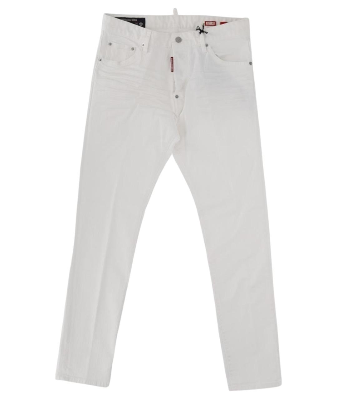 DSQUARED2 Белые хлопковые прямые джинсы, фото 1