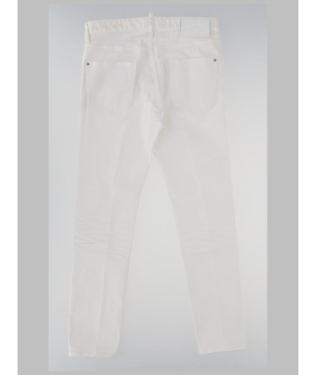 DSQUARED2 Белые хлопковые прямые джинсы, фото 2