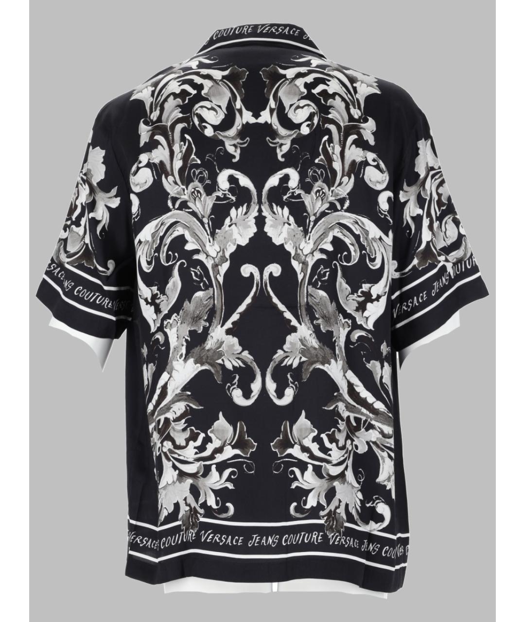VERSACE JEANS COUTURE Черная хлопко-лиоцелловая кэжуал рубашка, фото 2