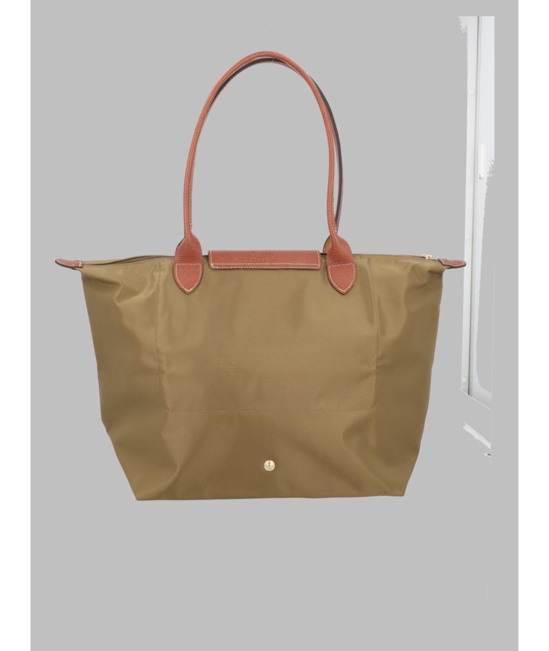 LONGCHAMP Зеленая синтетическая сумка тоут, фото 2