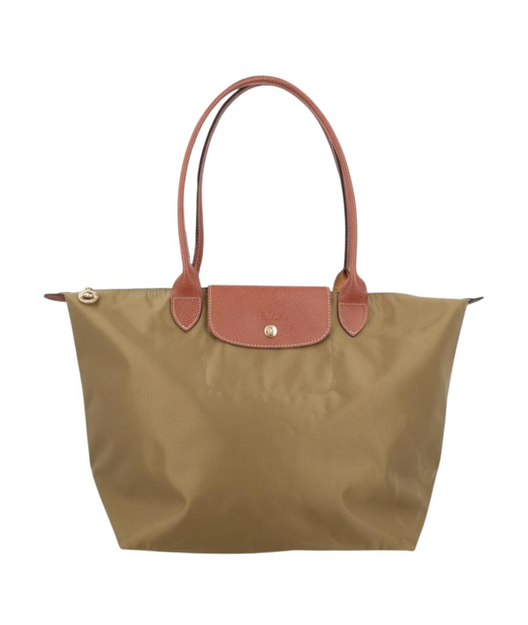 LONGCHAMP Зеленая синтетическая сумка тоут, фото 1