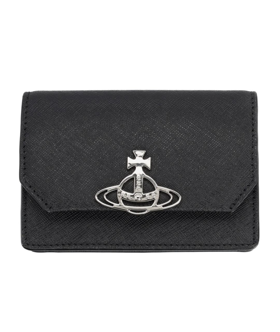 VIVIENNE WESTWOOD Черный кожаный кошелек, фото 1