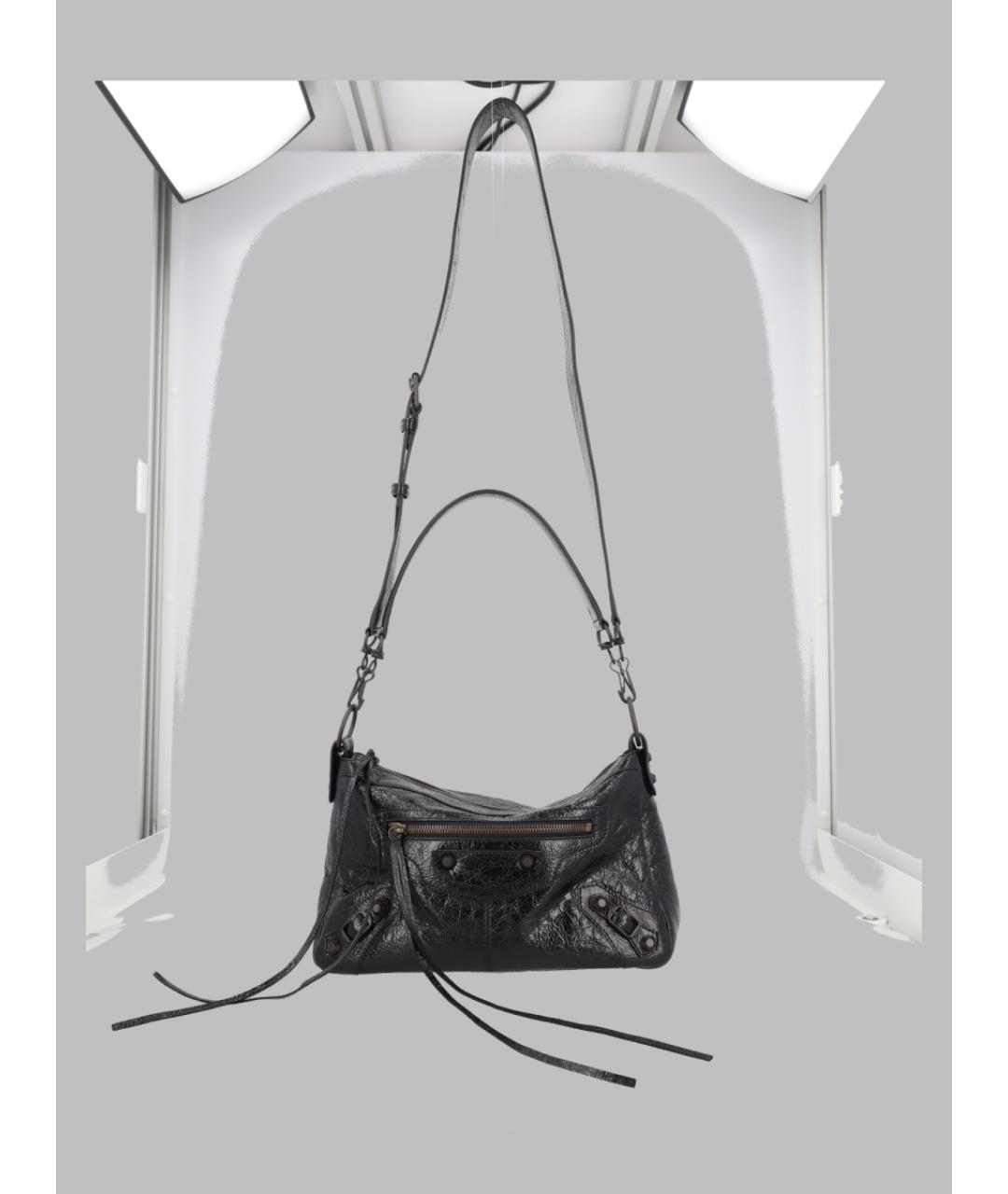 BALENCIAGA Черная кожаная сумка на плечо, фото 3