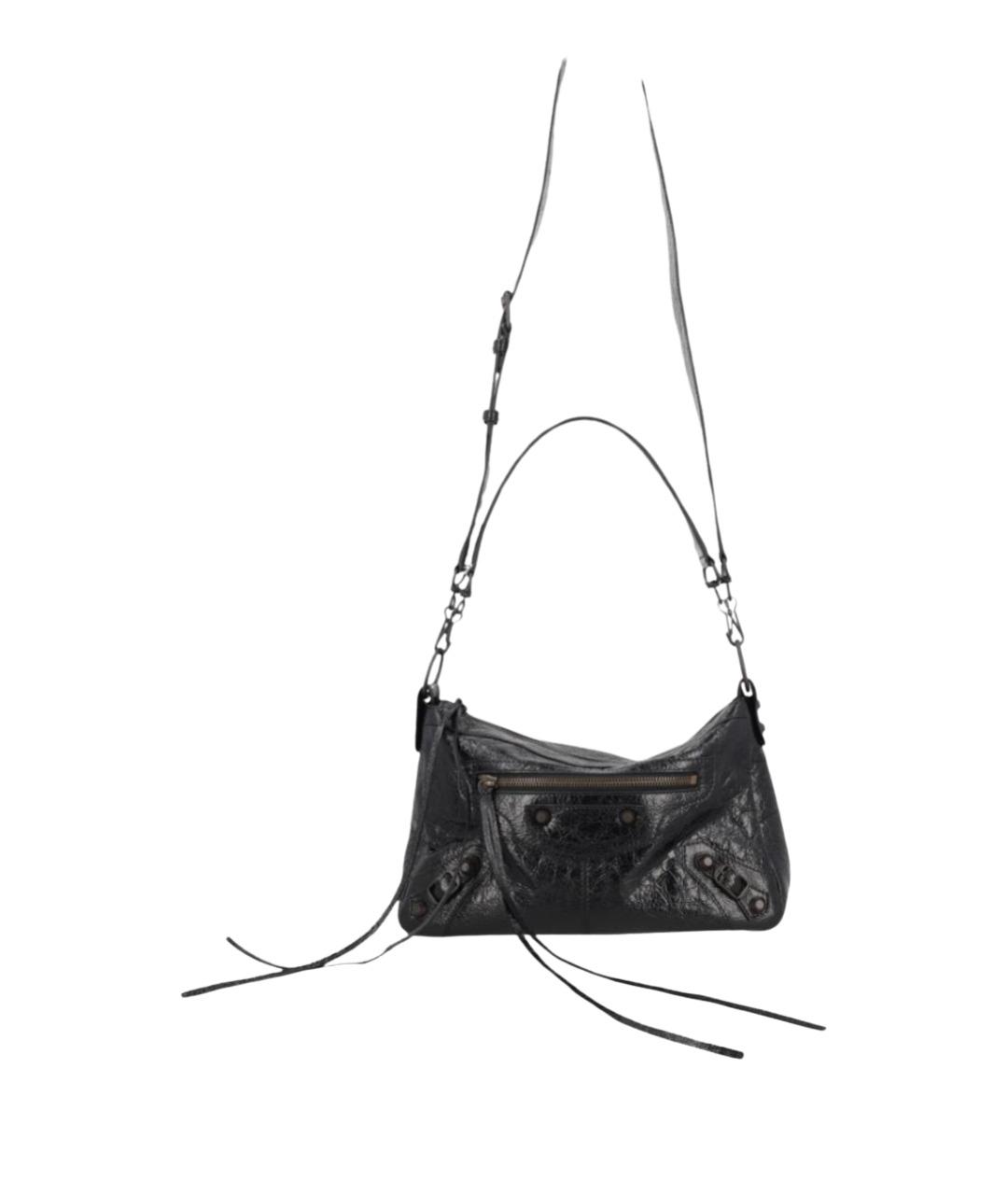 BALENCIAGA Черная кожаная сумка на плечо, фото 1