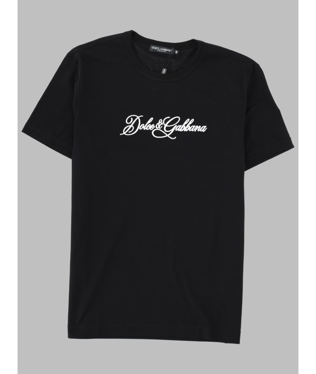 DOLCE&GABBANA Черная хлопковая футболка, фото 3