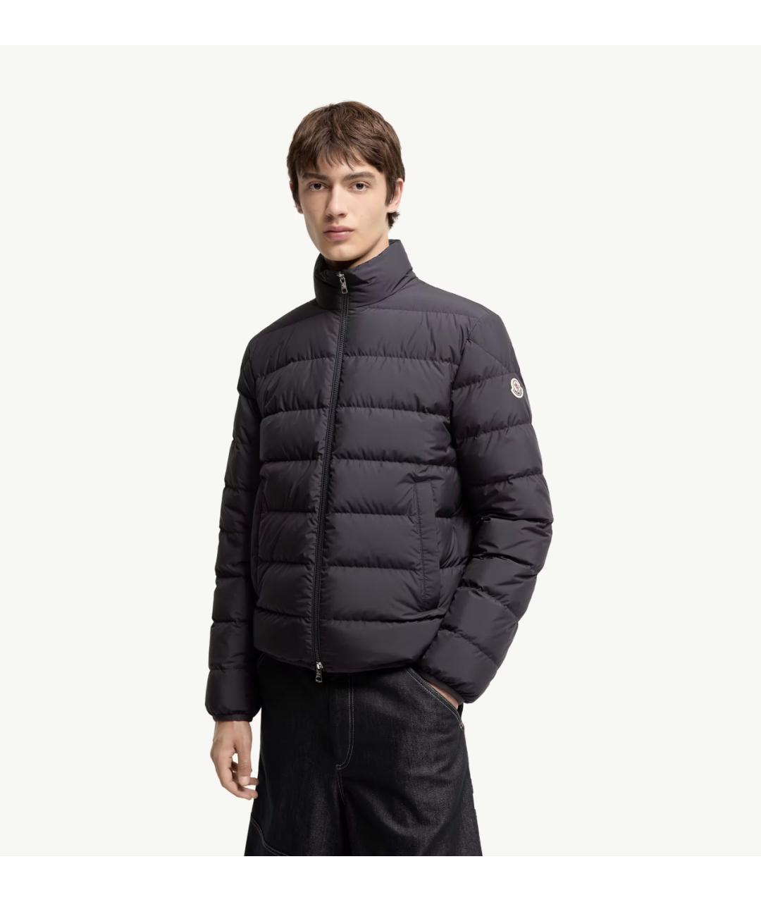 MONCLER Синяя полиэстеровая куртка, фото 4