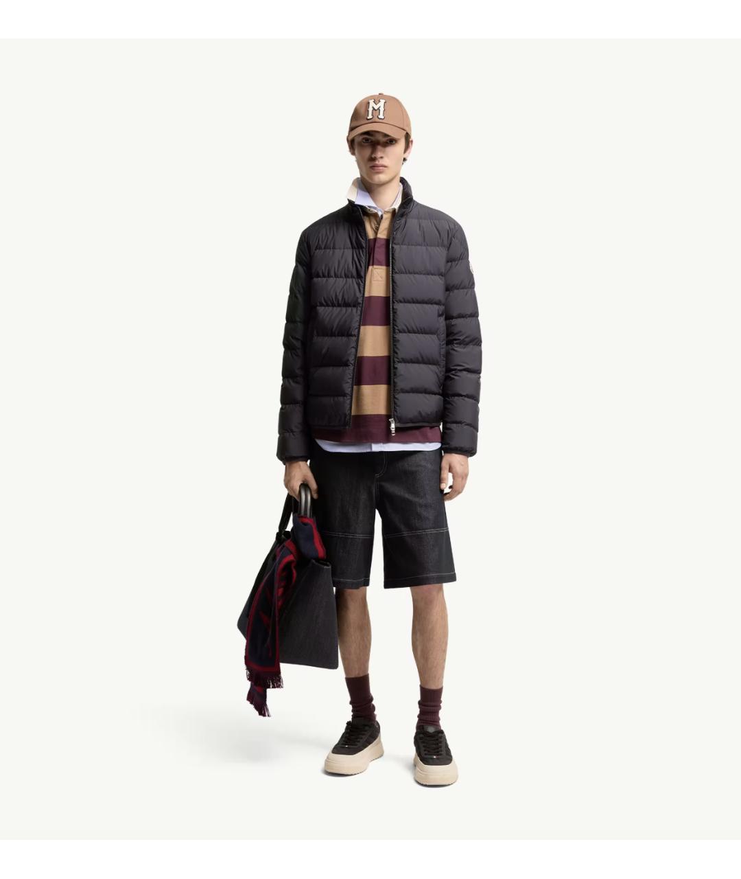 MONCLER Синяя полиэстеровая куртка, фото 2