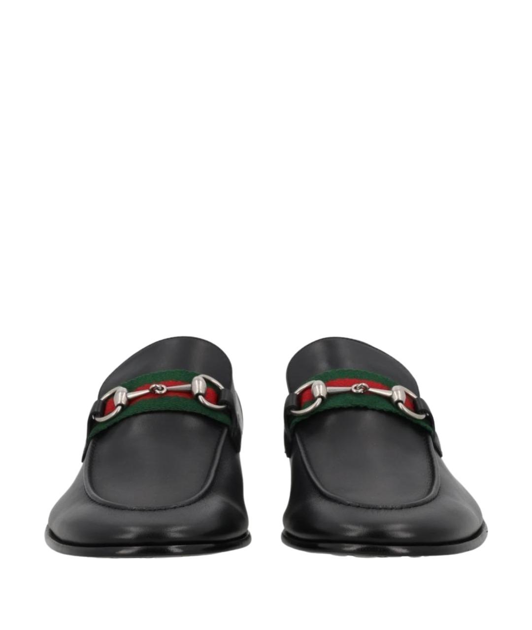 GUCCI Черные кожаные лоферы, фото 1