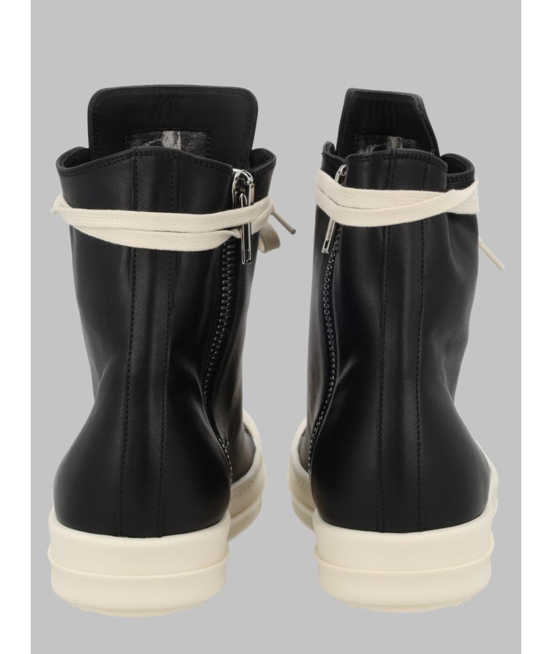 RICK OWENS Черные кожаные кеды, фото 2