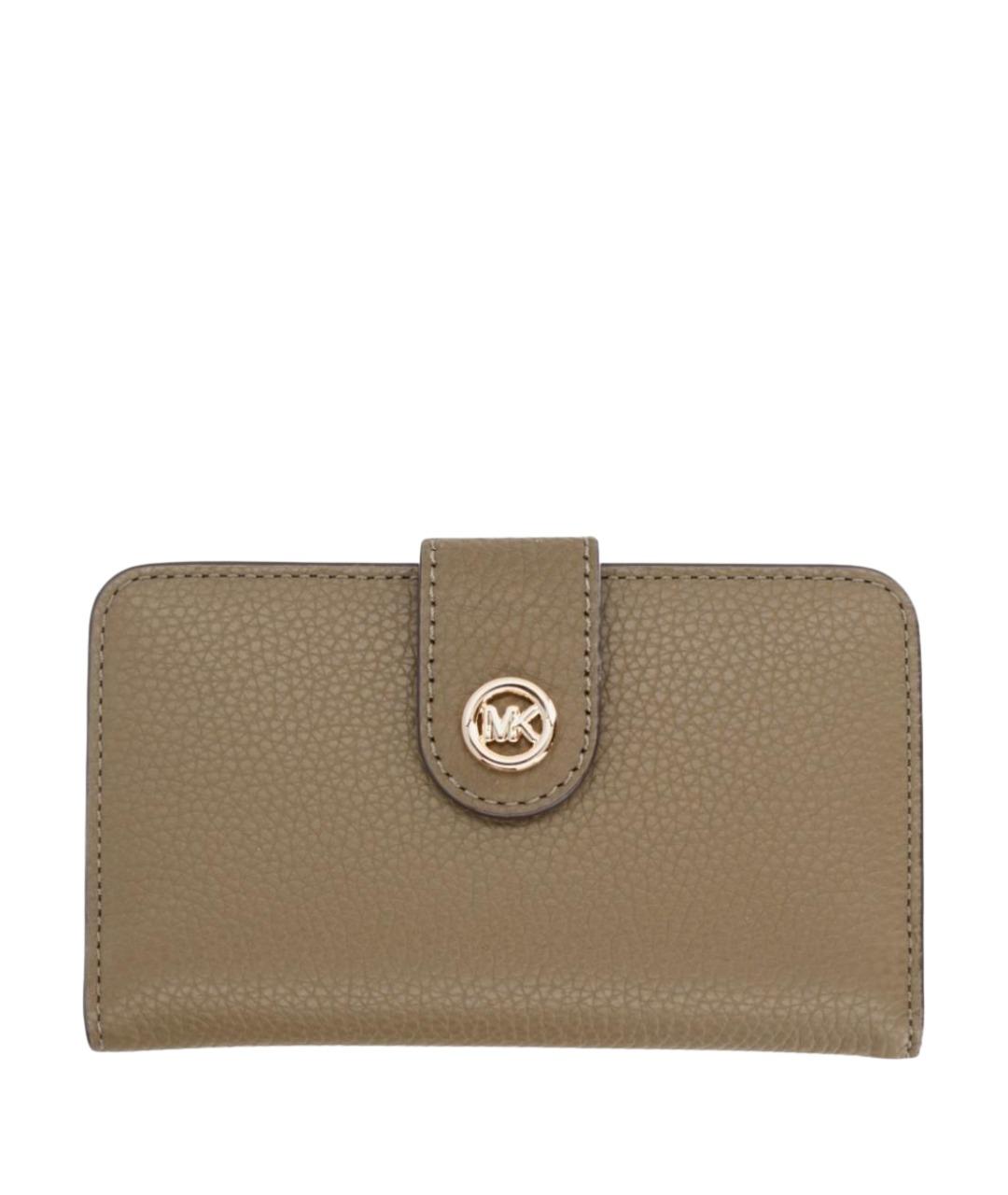 MICHAEL KORS Бежевый кожаный кошелек, фото 1
