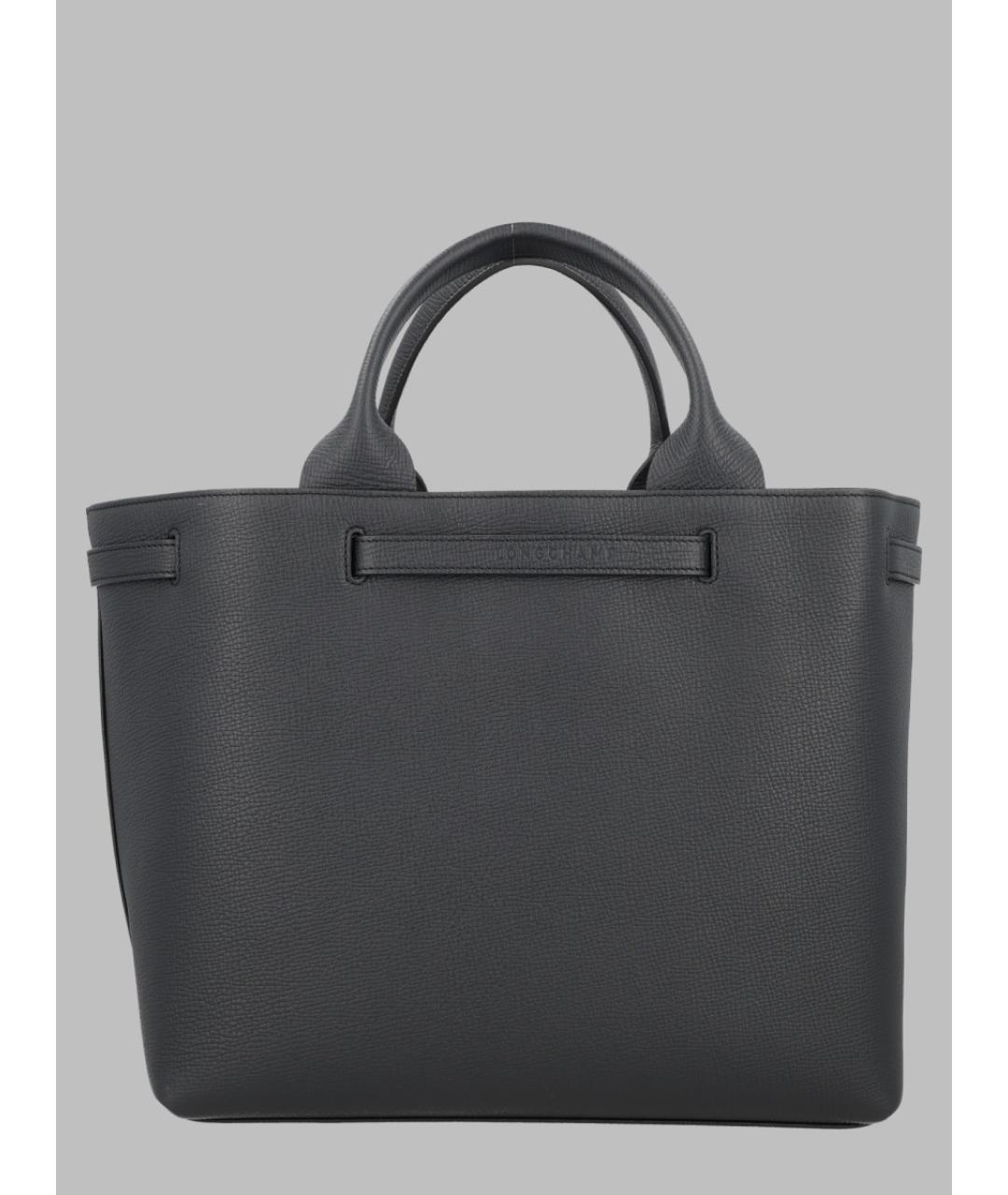 LONGCHAMP Черная кожаная сумка тоут, фото 2