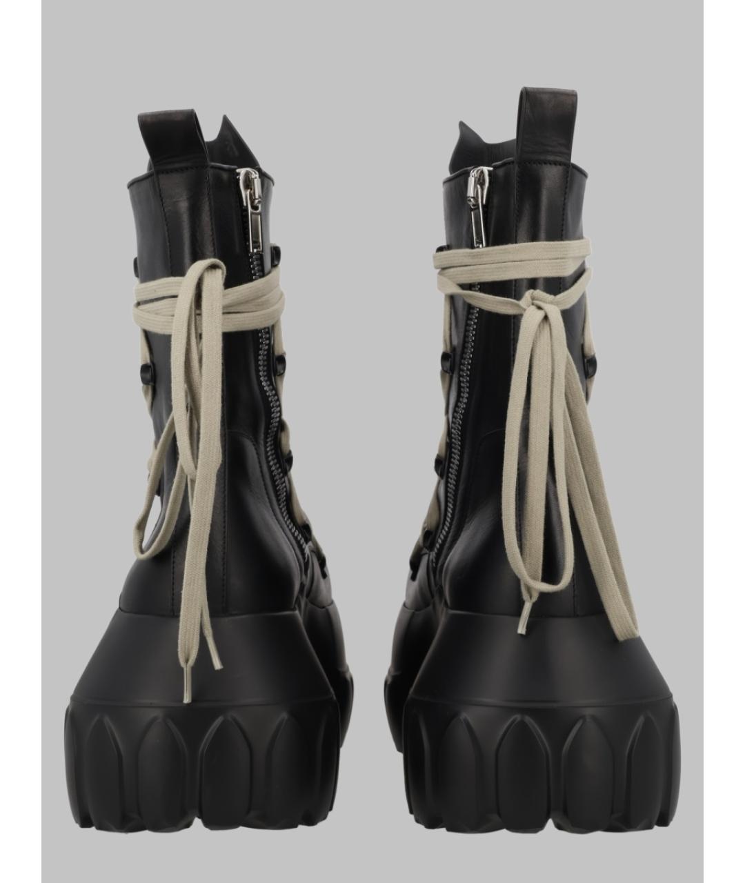 RICK OWENS Черные кожаные низкие ботинки, фото 2
