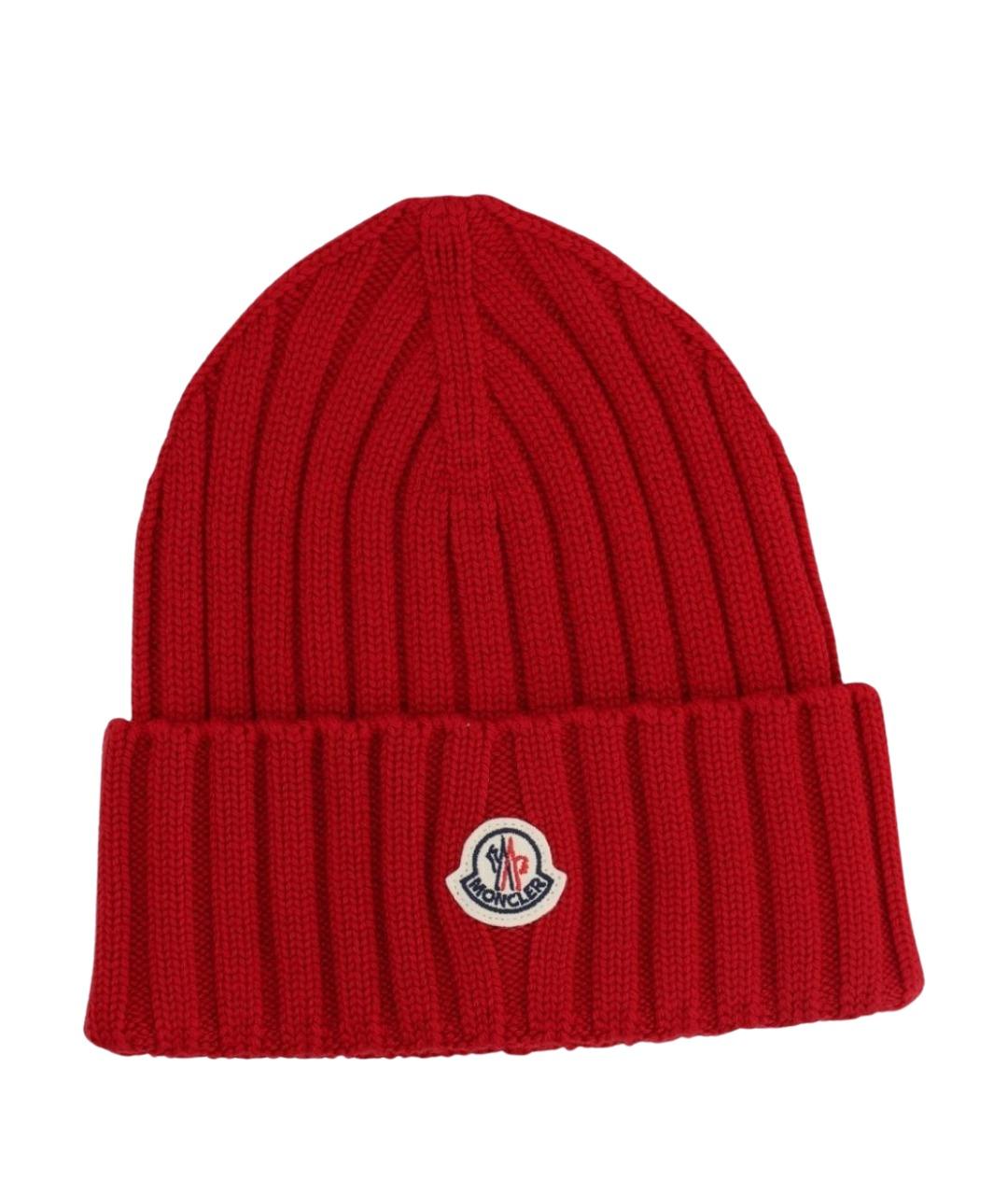 MONCLER Бордовая шерстяная шапка, фото 1
