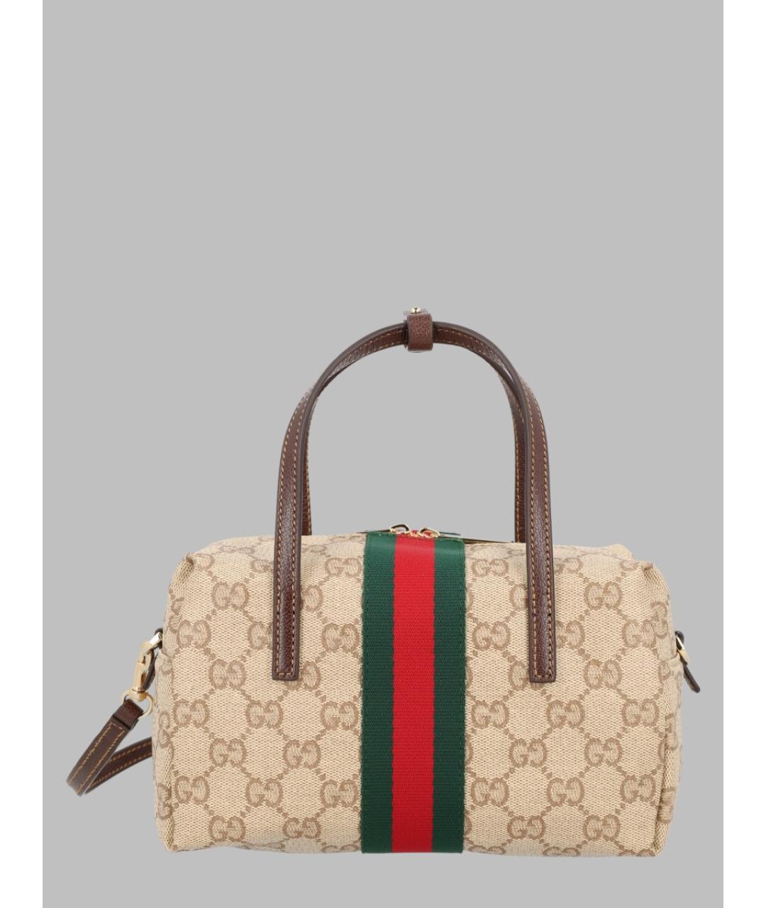 GUCCI Бежевая жаккардовая сумка тоут, фото 3