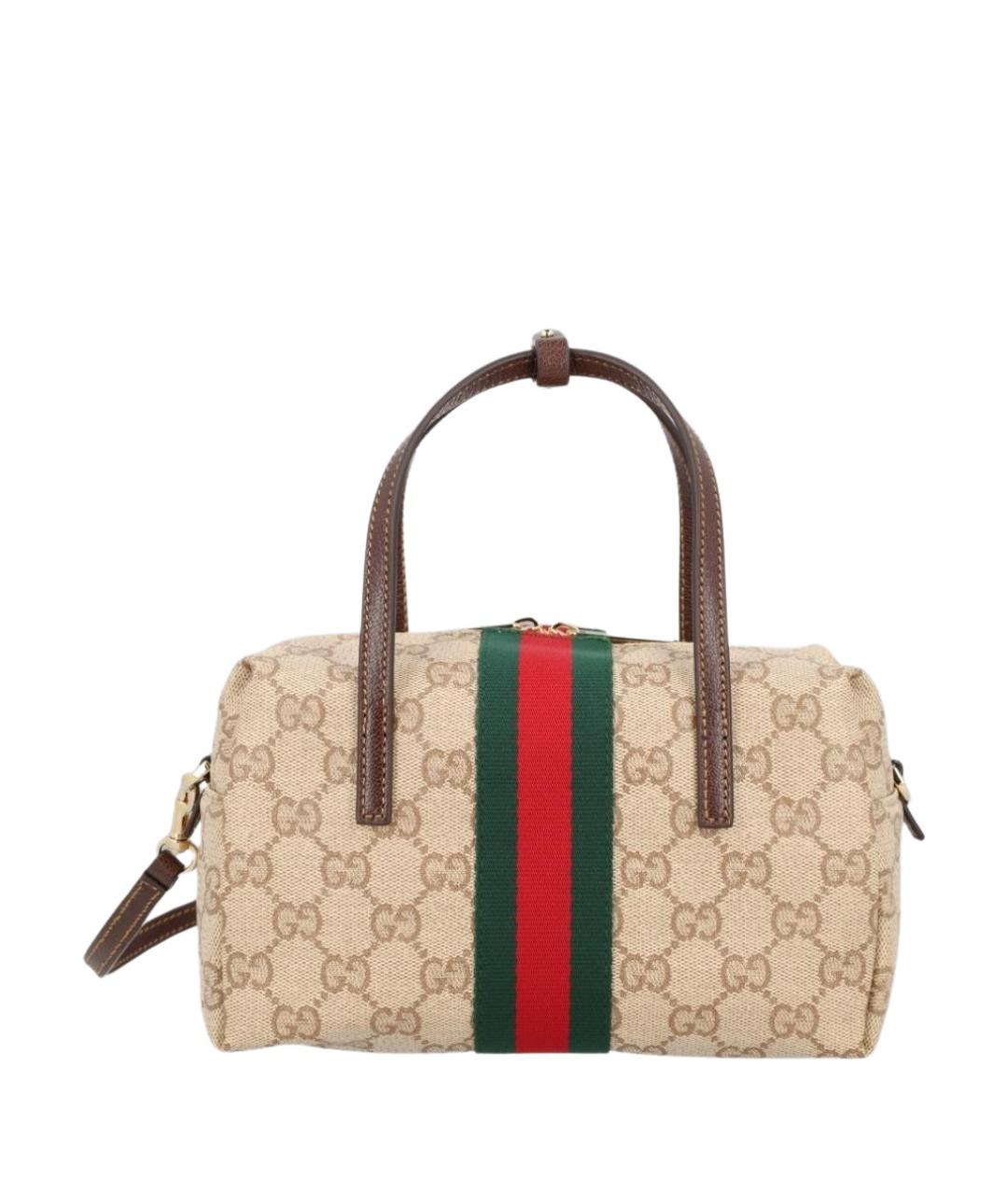 GUCCI Бежевая жаккардовая сумка тоут, фото 1