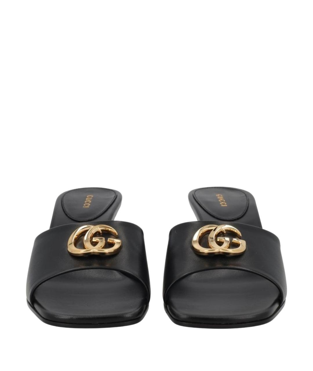 GUCCI Черные кожаные мюли, фото 1