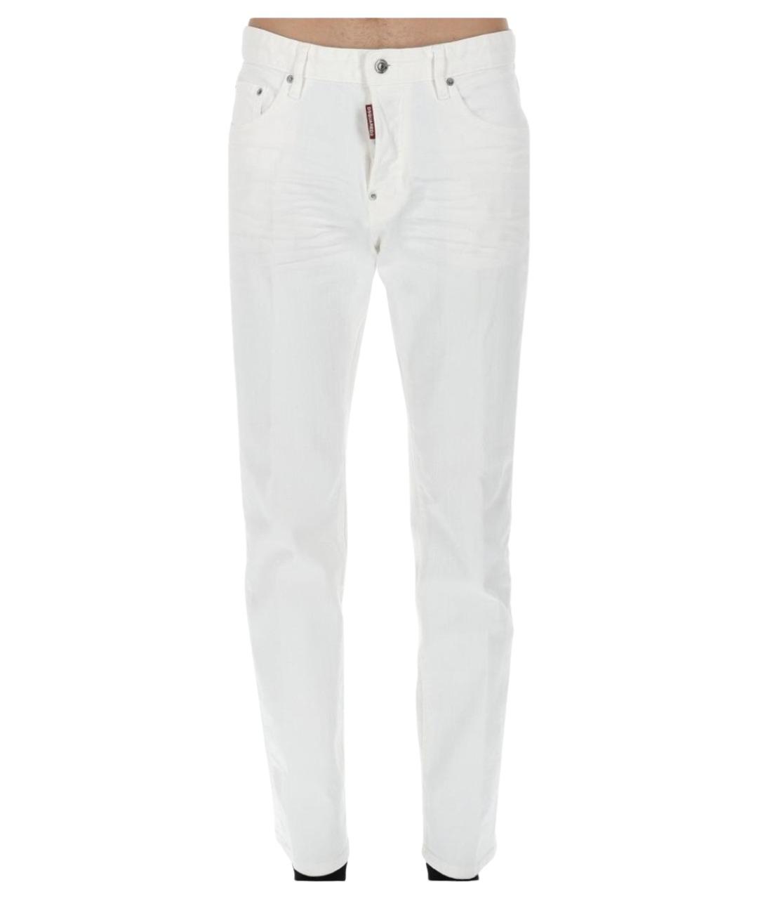 DSQUARED2 Белые хлопковые джинсы скинни, фото 1
