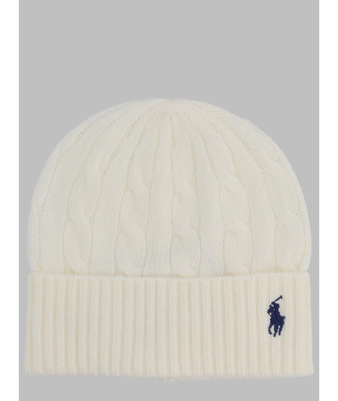 POLO RALPH LAUREN Белая шерстяная шапка, фото 3