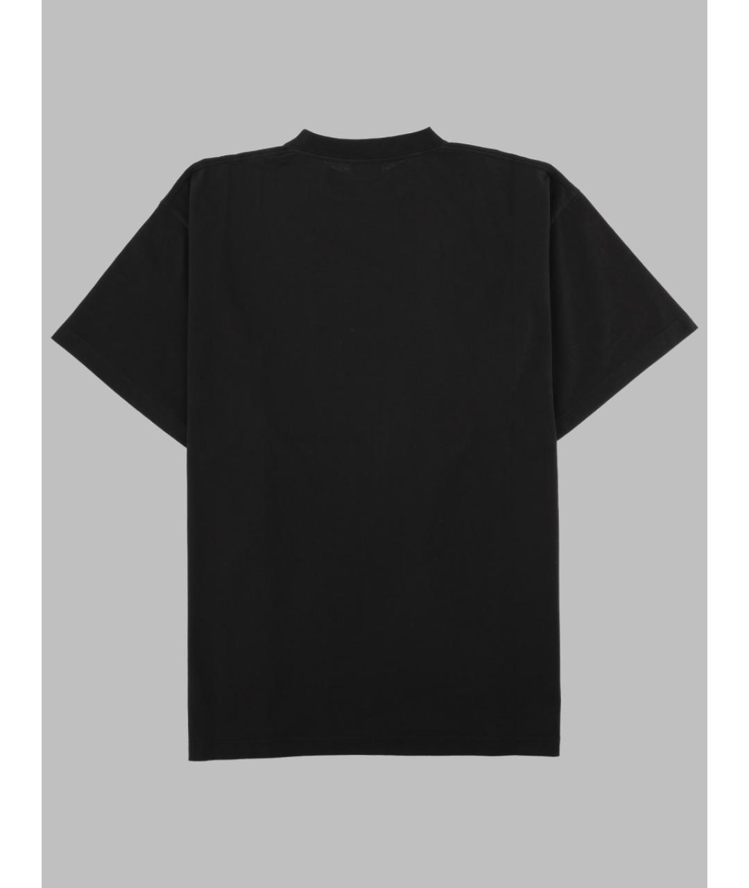 BALENCIAGA Черная хлопковая футболка, фото 2
