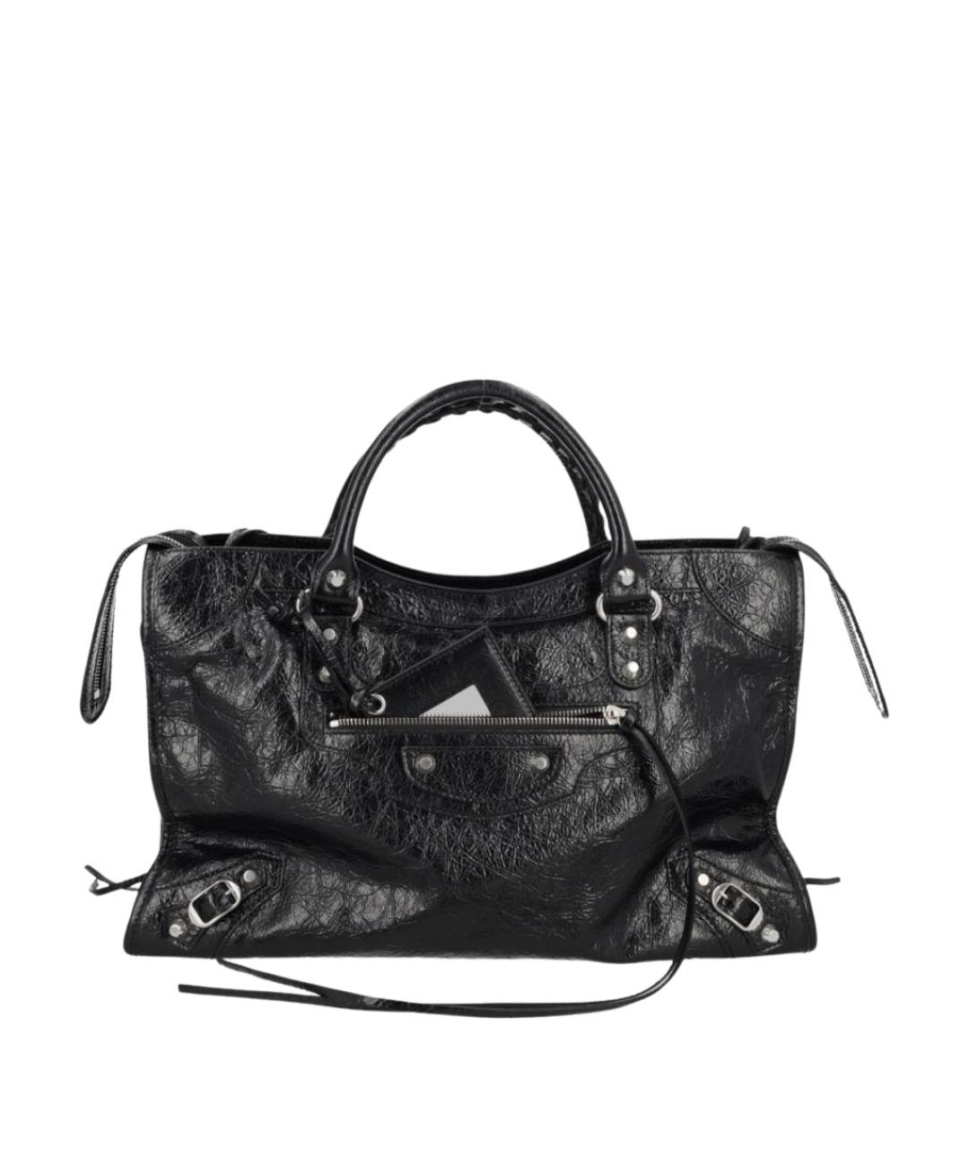 BALENCIAGA Черная кожаная сумка тоут, фото 1