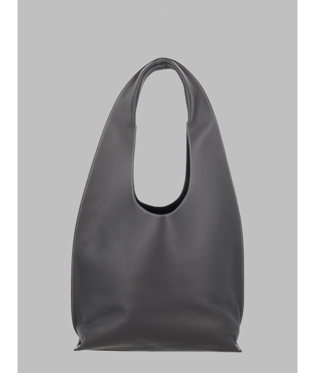 A.P.C. Черная кожаная сумка с короткими ручками, фото 2