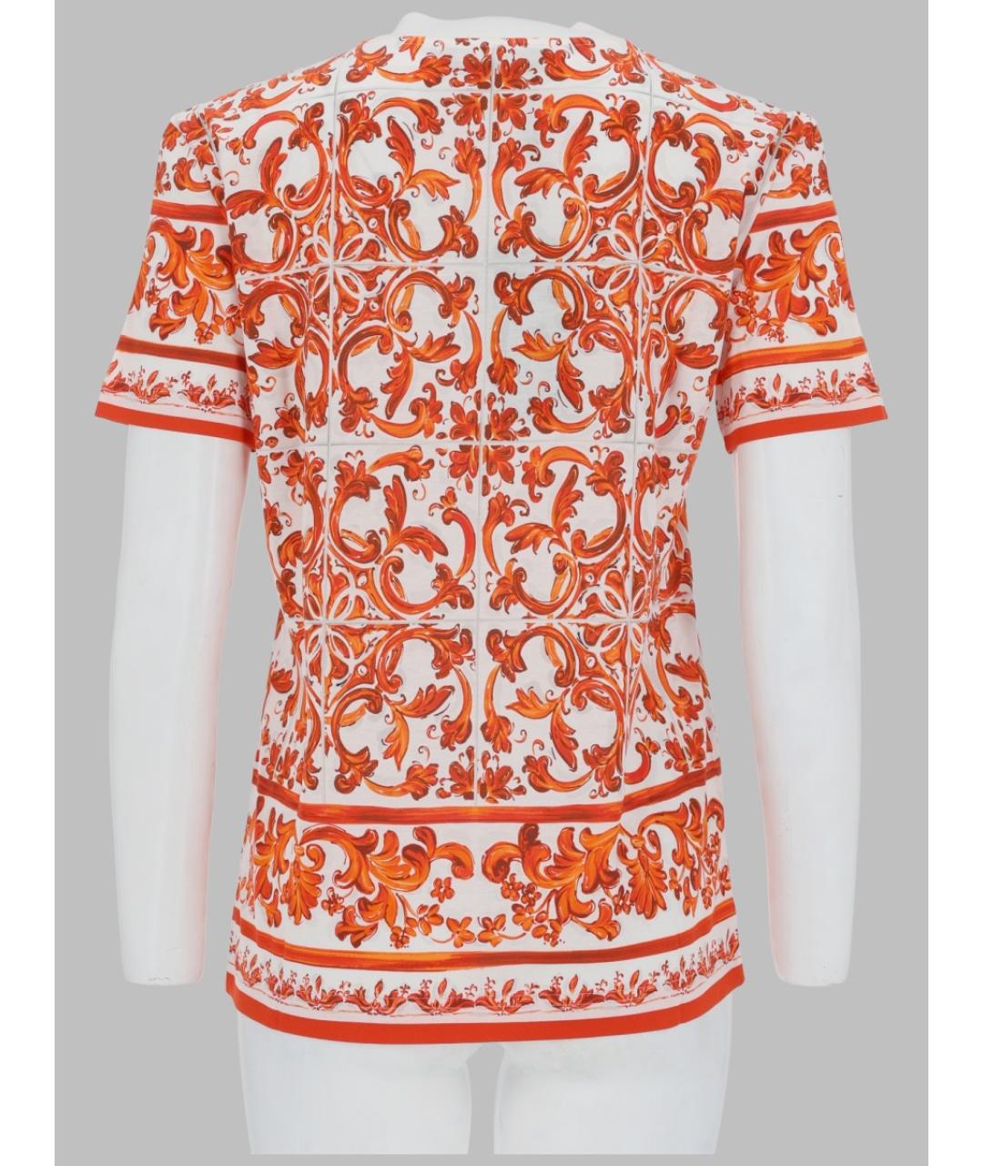 DOLCE&GABBANA Оранжевая хлопковая футболка, фото 2