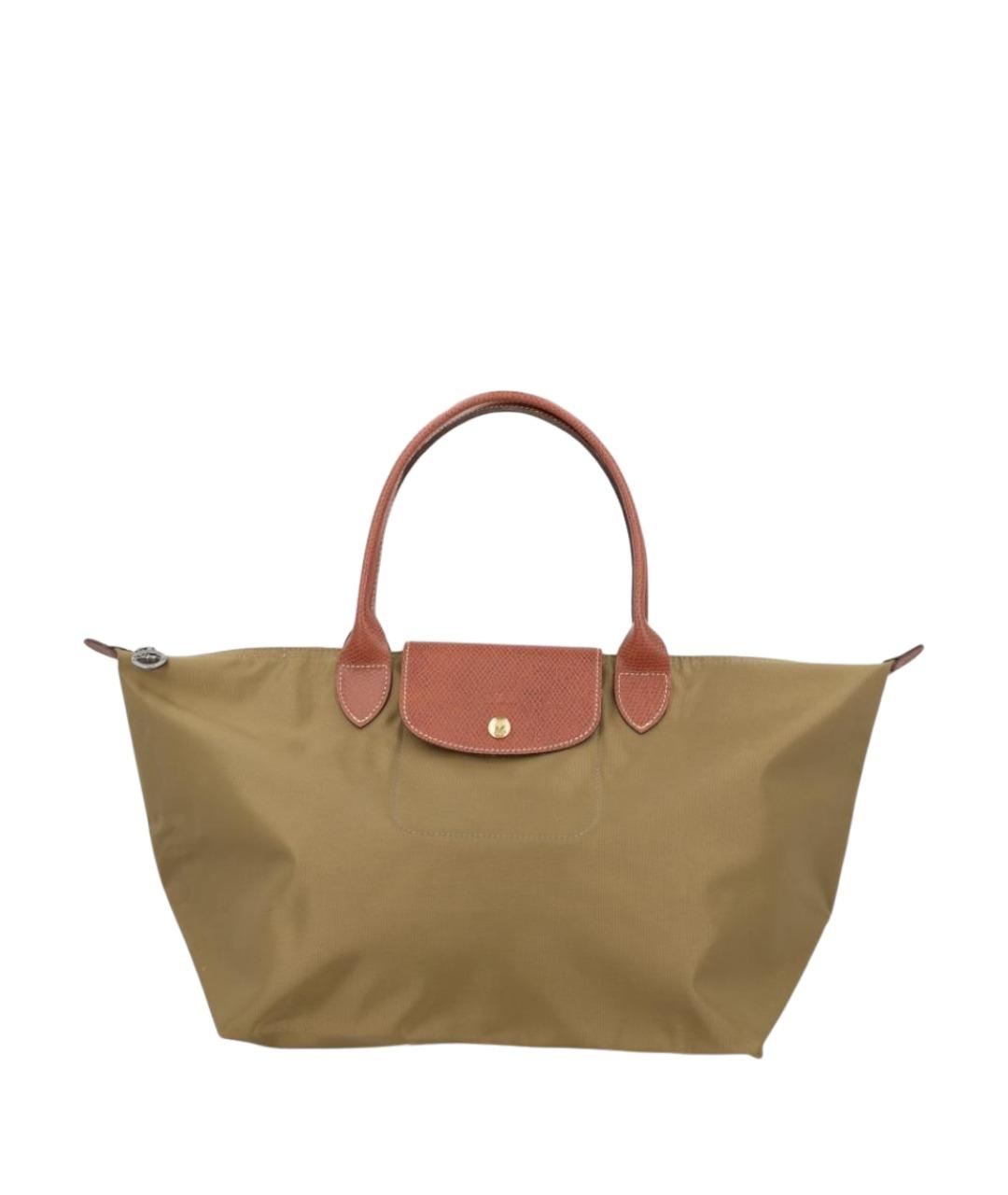 LONGCHAMP Зеленая синтетическая сумка тоут, фото 1