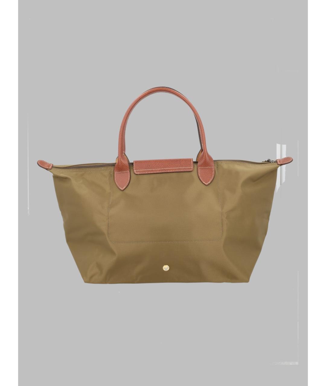 LONGCHAMP Зеленая синтетическая сумка тоут, фото 2
