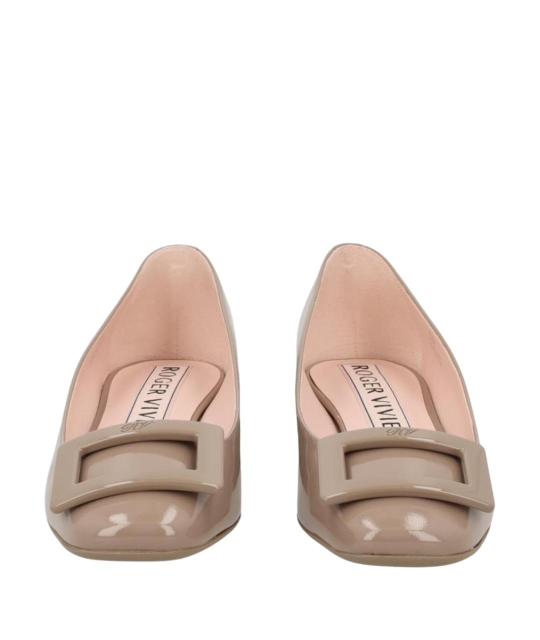 ROGER VIVIER Бежевые кожаные балетки, фото 1