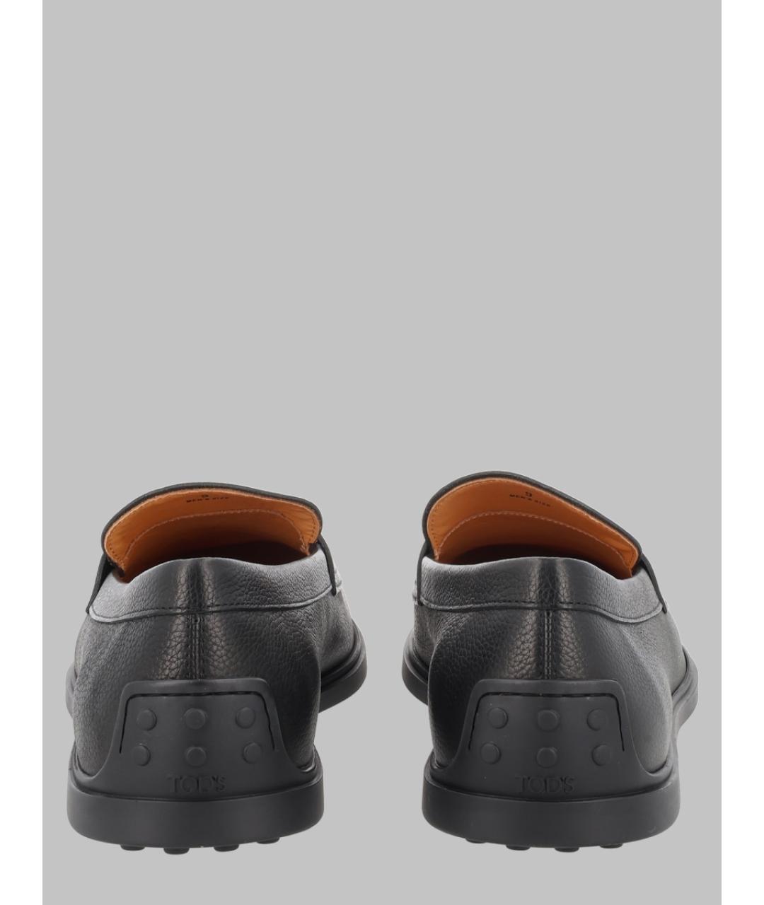 TOD'S Черные кожаные лоферы, фото 2