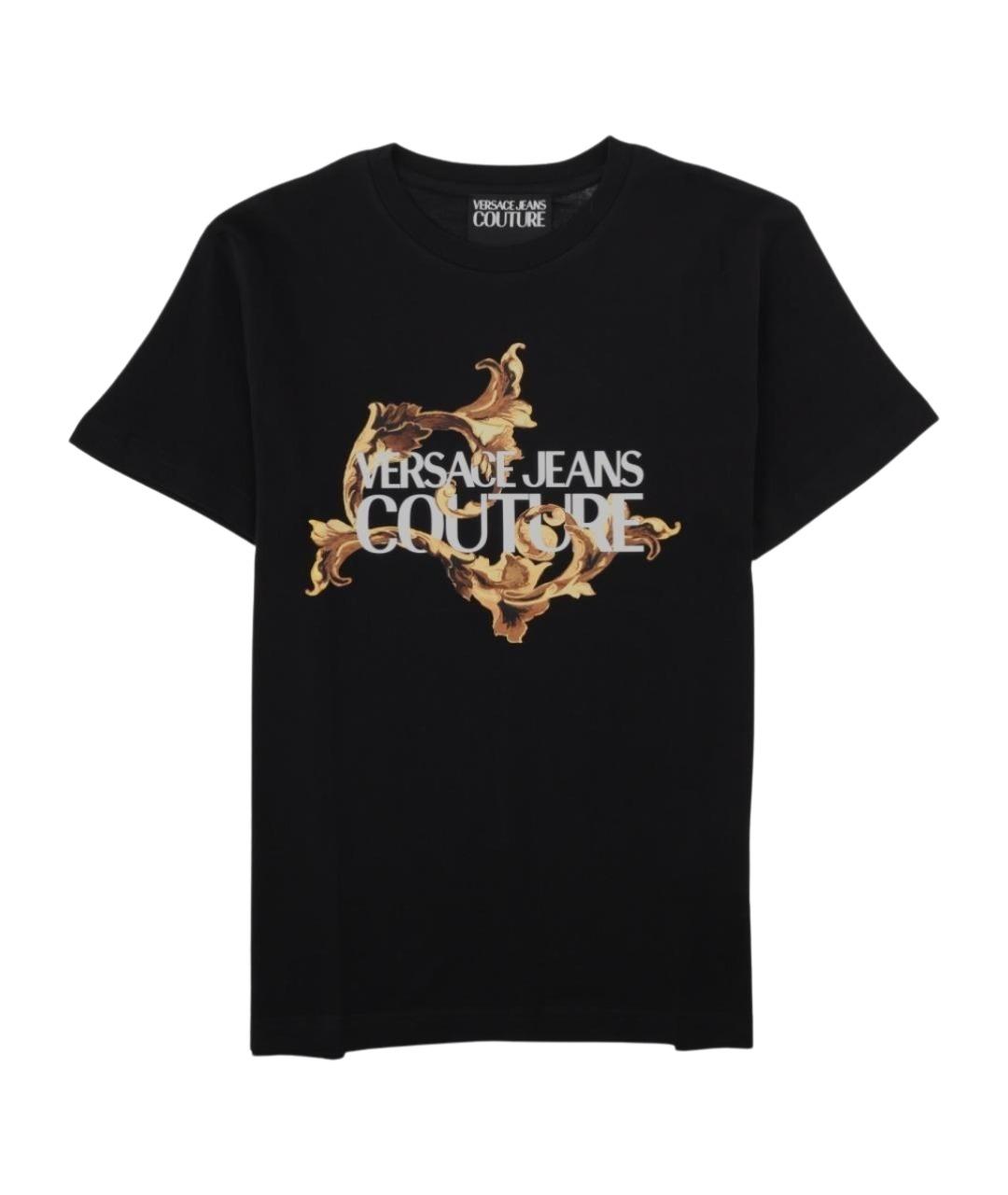 VERSACE JEANS COUTURE Черная хлопковая футболка, фото 1