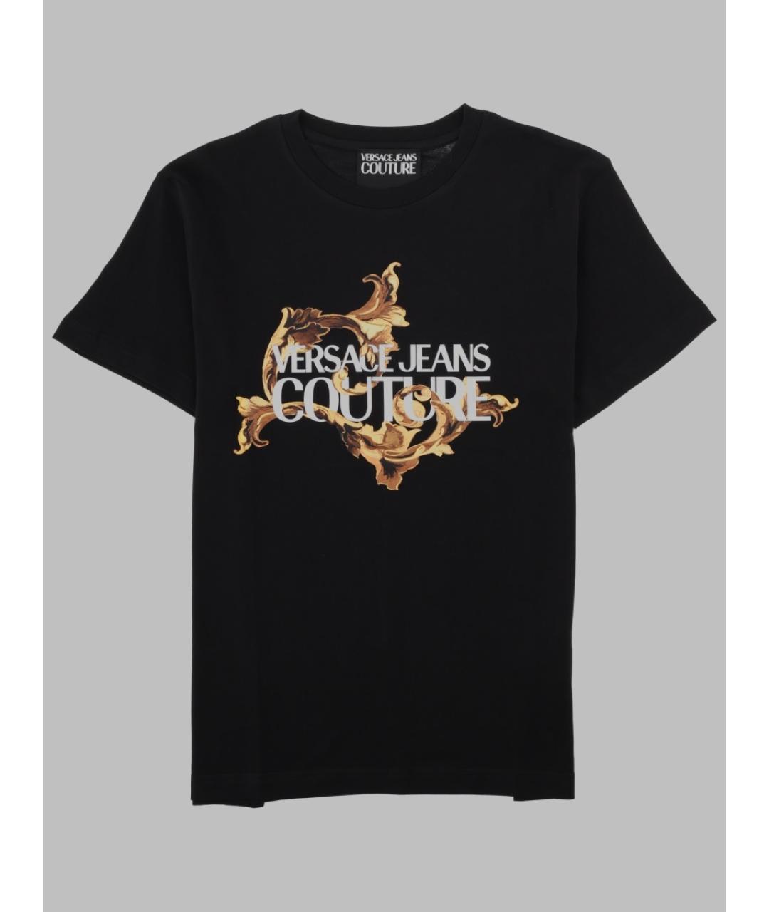 VERSACE JEANS COUTURE Черная хлопковая футболка, фото 3