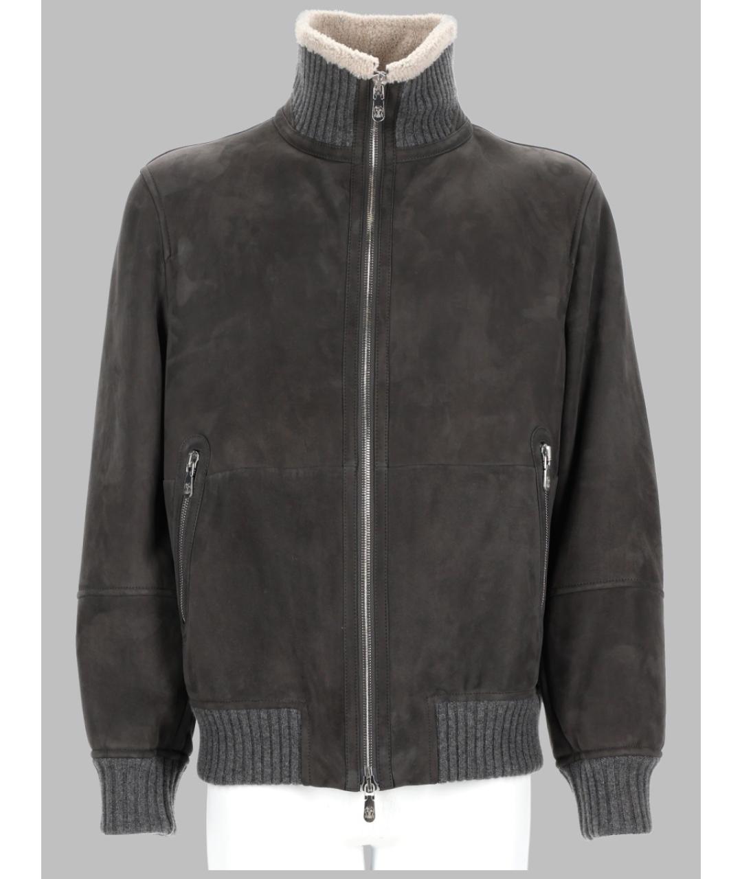 BRUNELLO CUCINELLI Антрацитовая замшевая куртка, фото 3