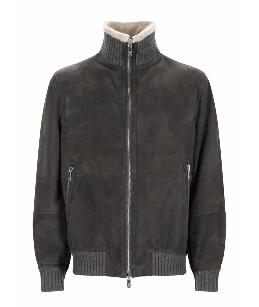 BRUNELLO CUCINELLI Антрацитовая замшевая куртка, фото 1