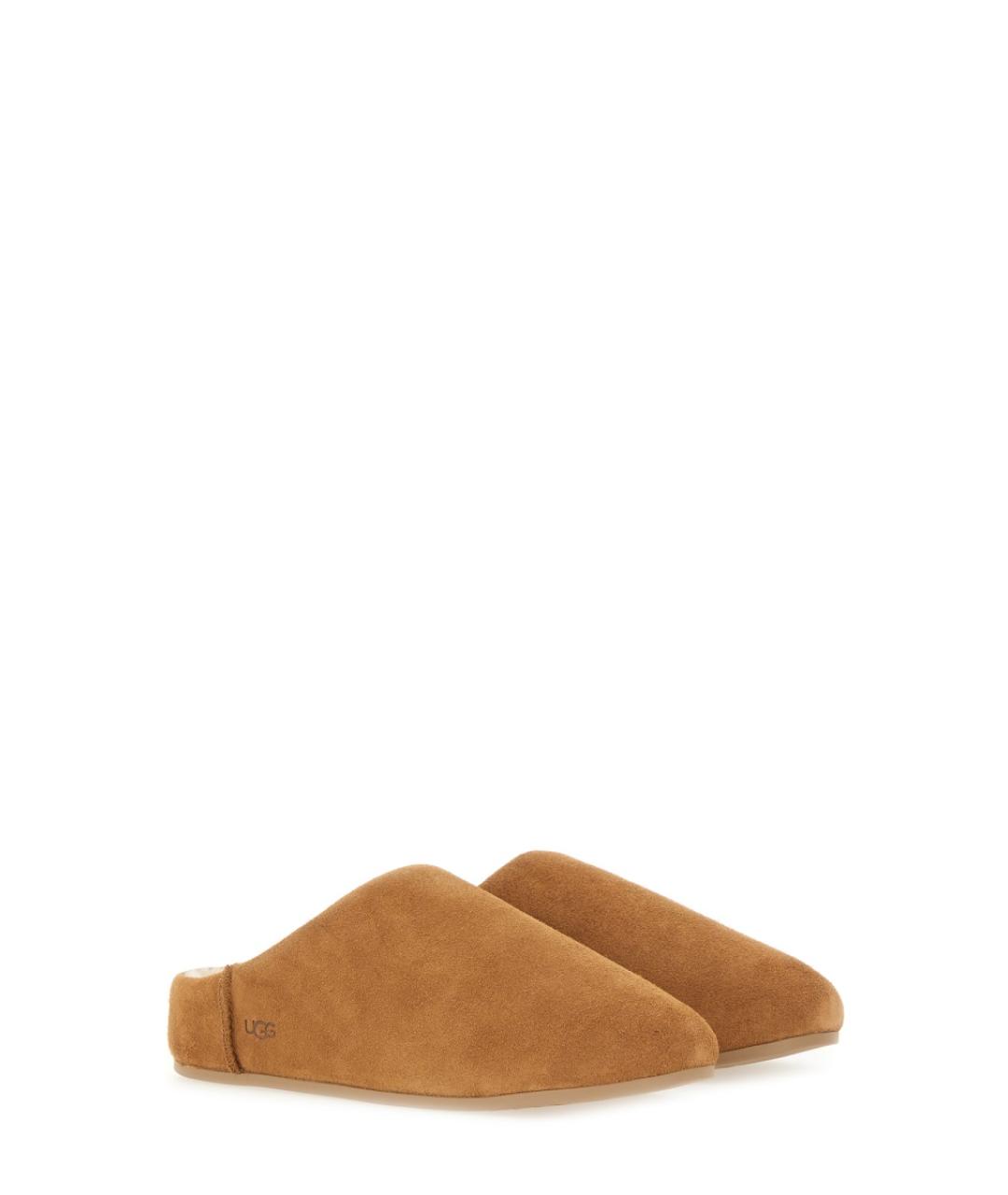 UGG Бежевые замшевые сабо, фото 2