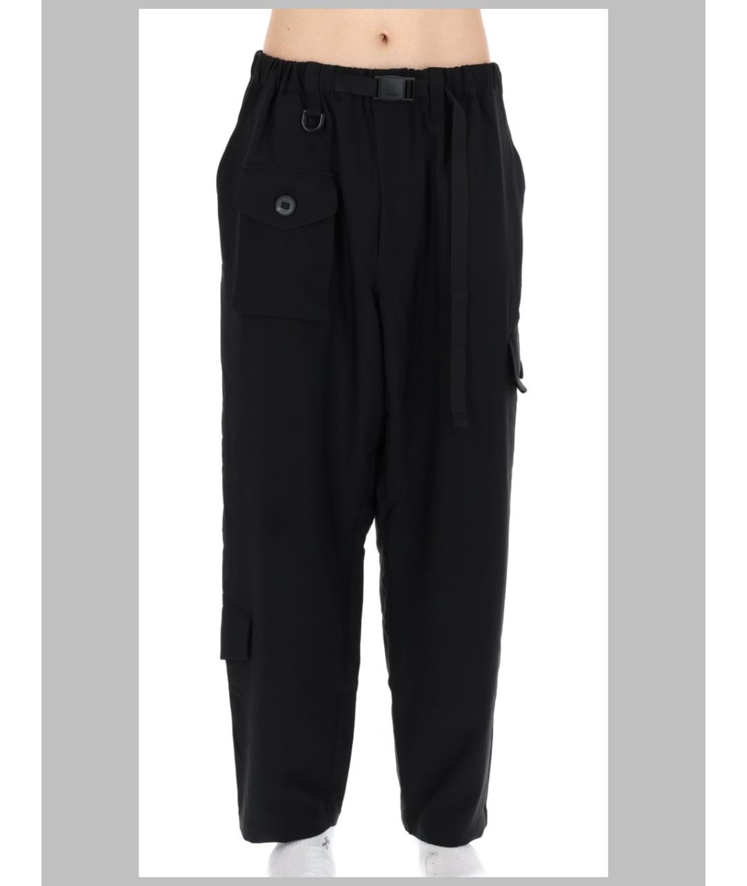 Y-3 Черные полиэстеровые повседневные брюки, фото 3