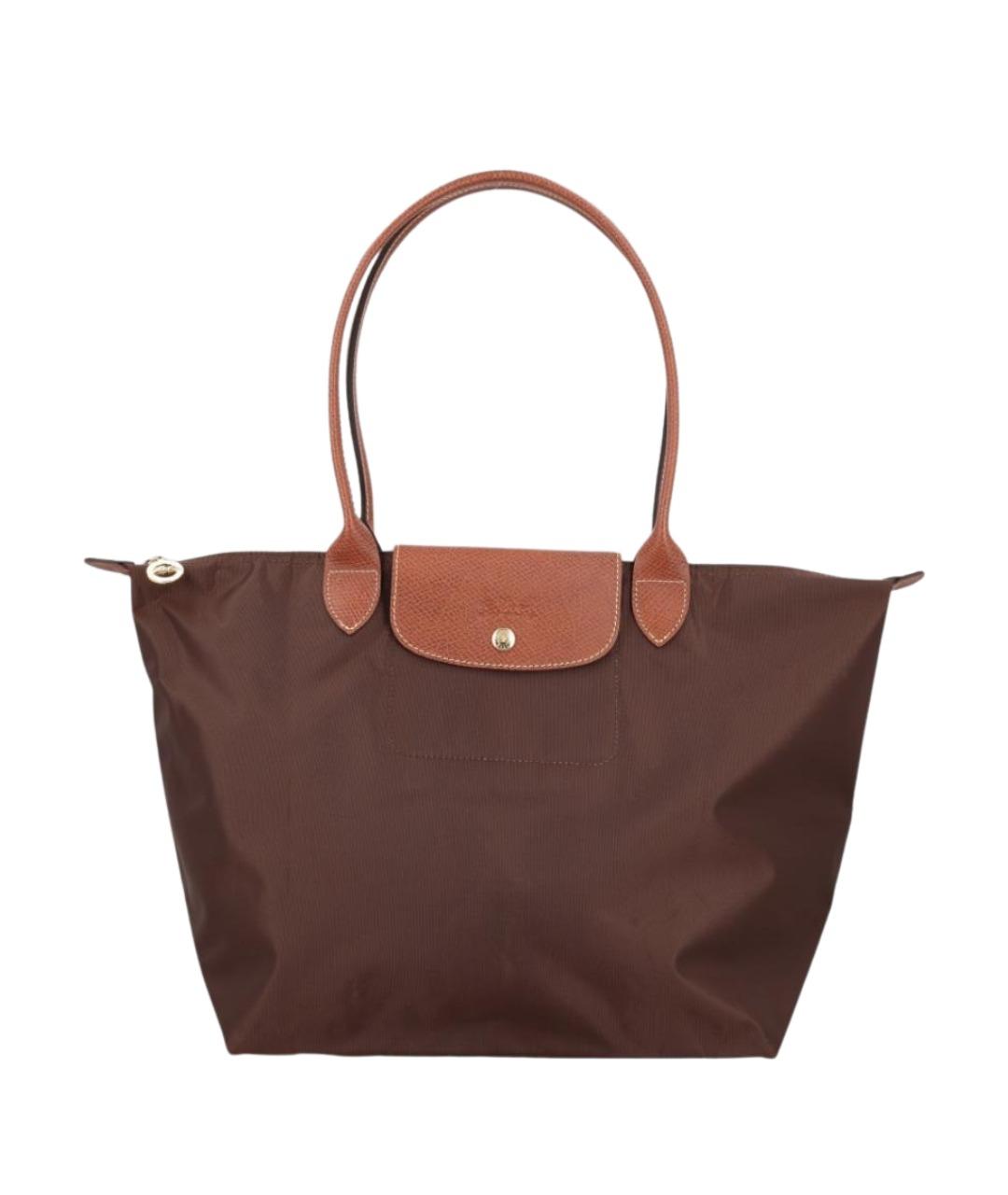 LONGCHAMP Коричневая синтетическая сумка тоут, фото 1
