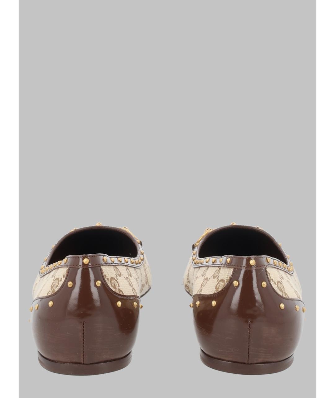GUCCI Бежевые синтетические балетки, фото 2