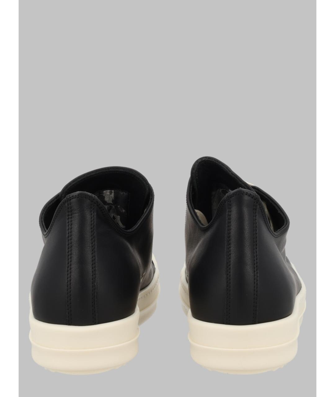 RICK OWENS Черные кожаные кеды, фото 2
