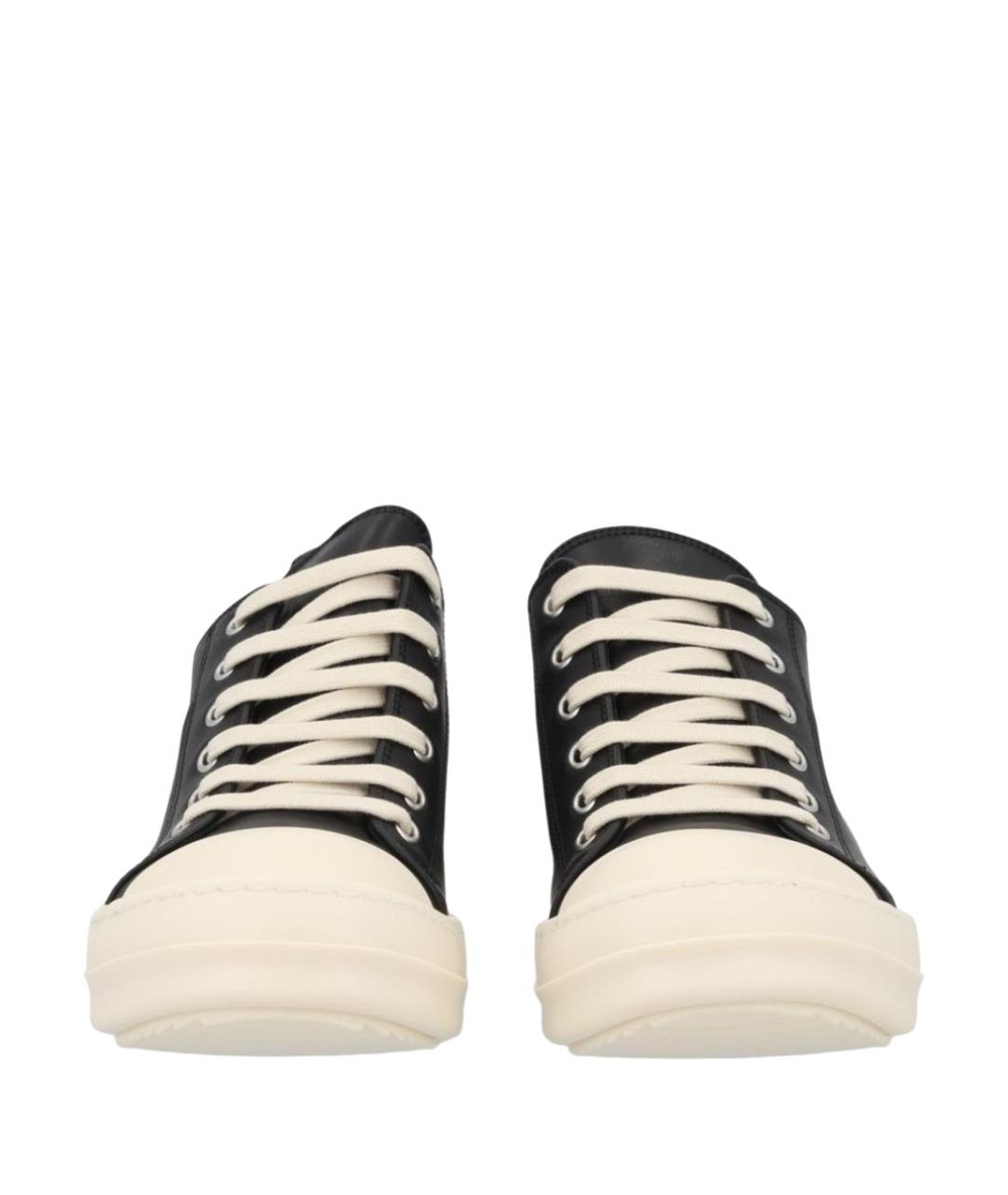 RICK OWENS Черные кожаные кеды, фото 1