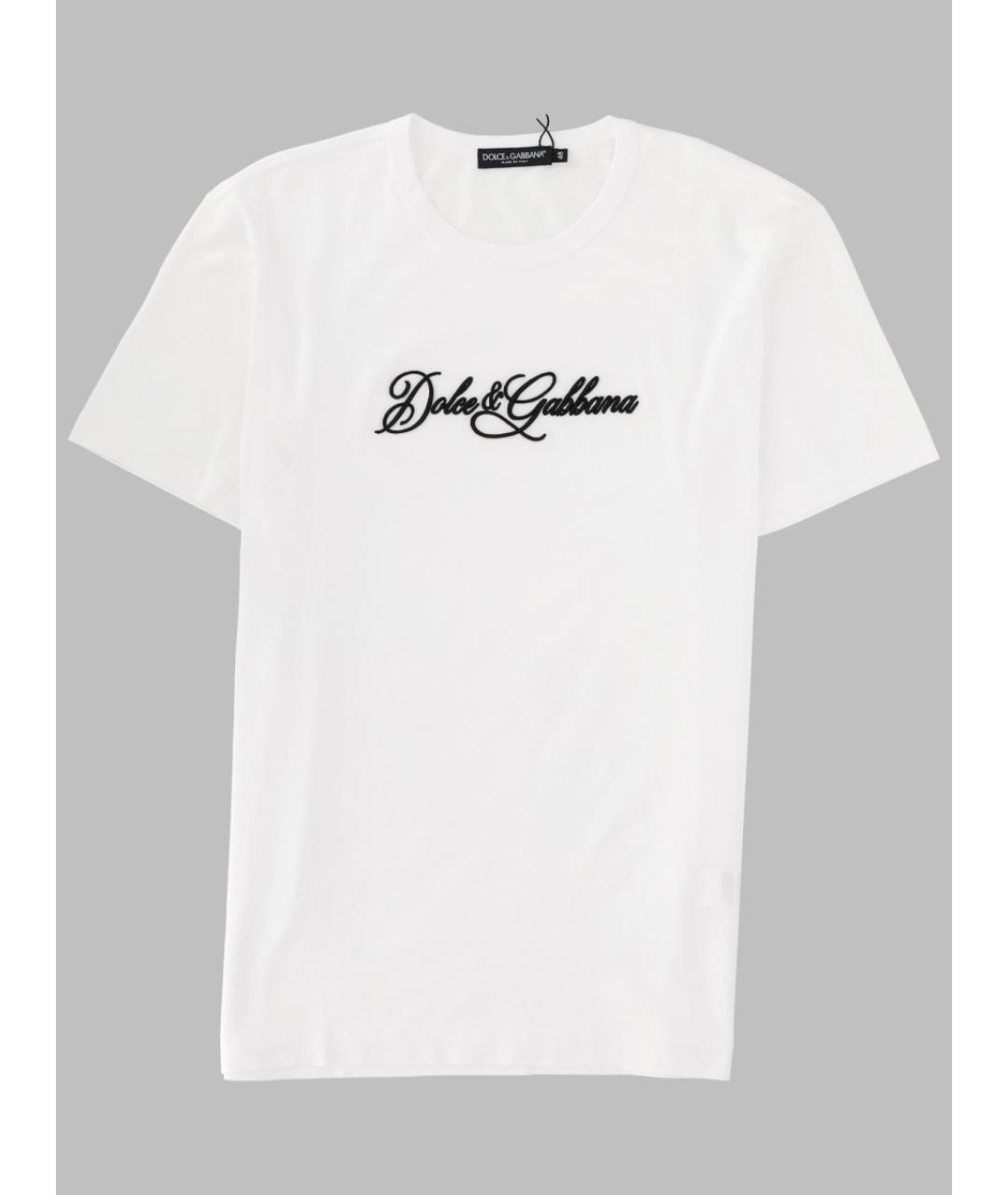 DOLCE&GABBANA Белая хлопковая футболка, фото 3