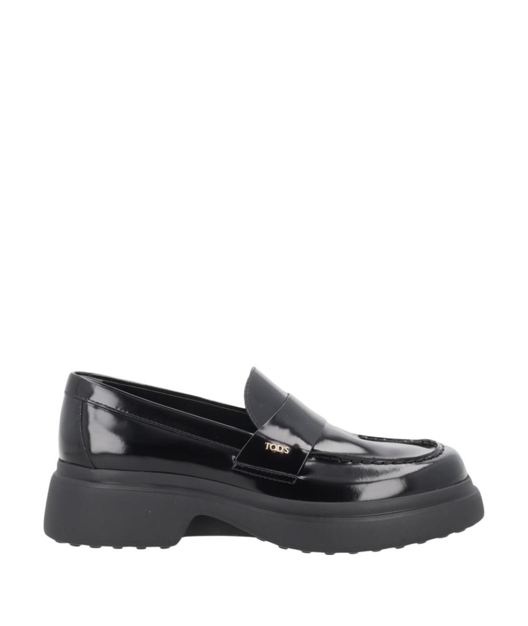 TOD'S Черные кожаные лоферы, фото 1