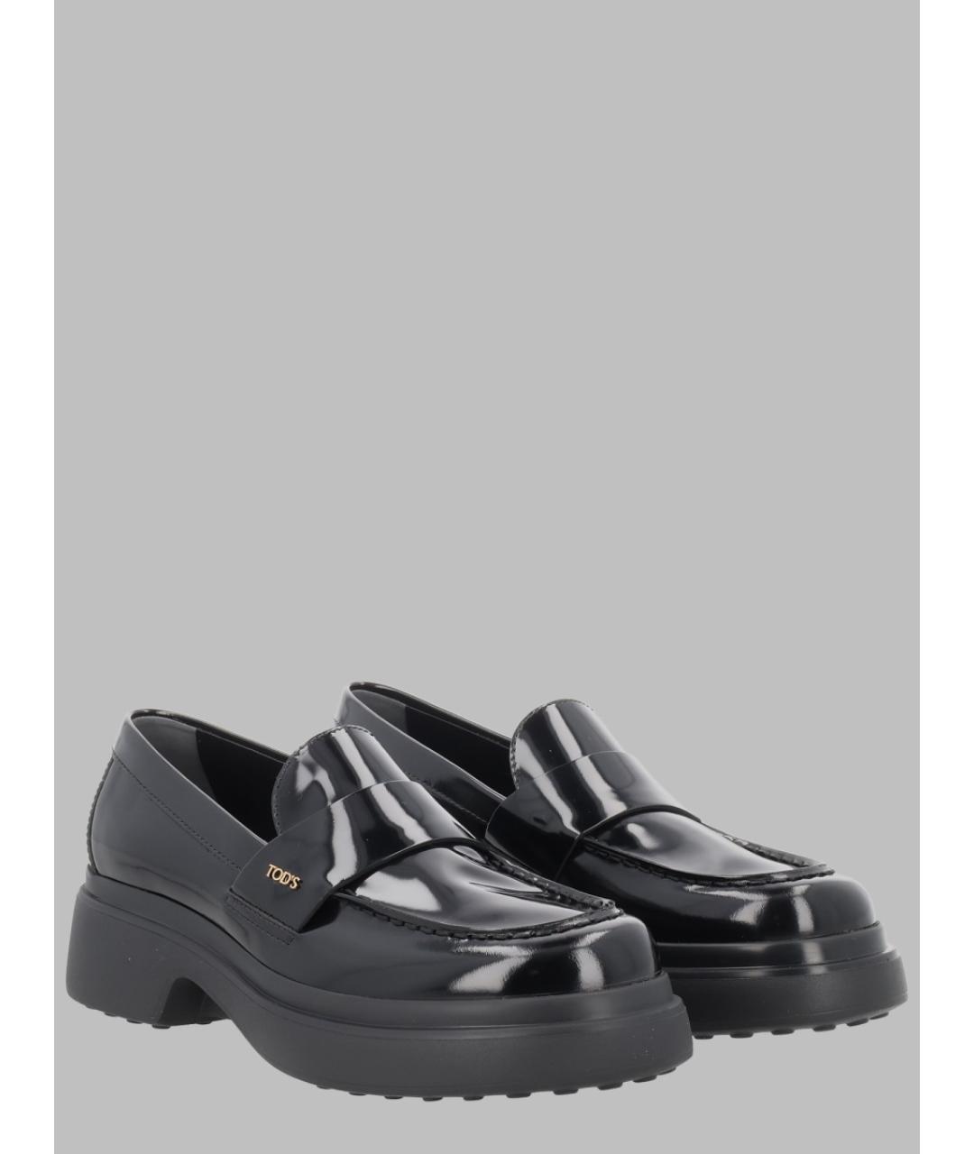 TOD'S Черные кожаные лоферы, фото 2