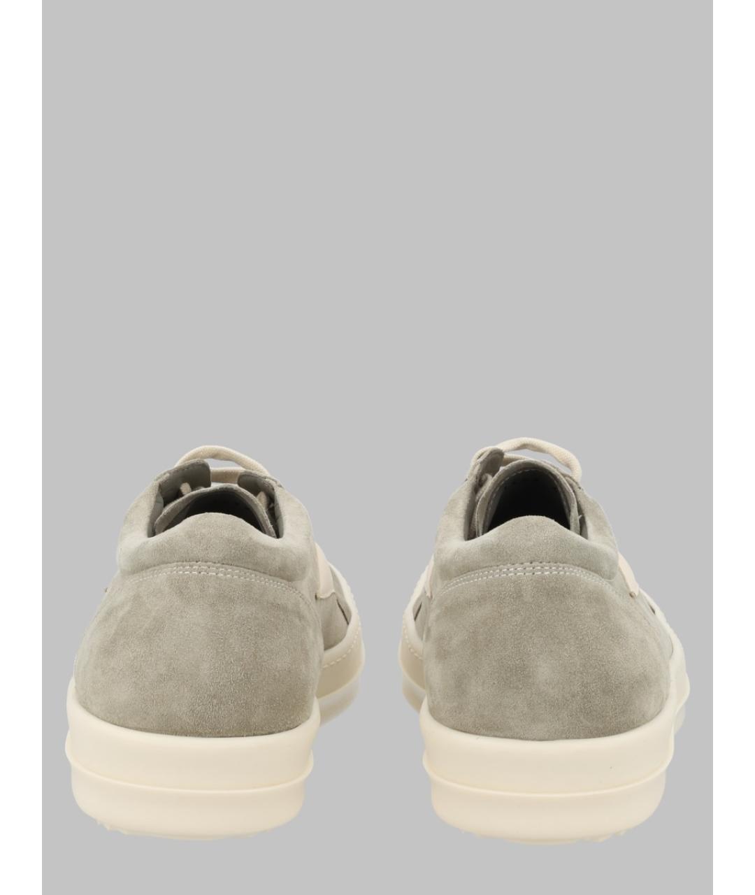 RICK OWENS Бежевые замшевые низкие кроссовки / кеды, фото 2