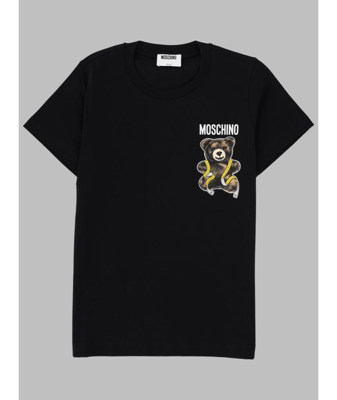 MOSCHINO Черная хлопковая футболка, фото 3